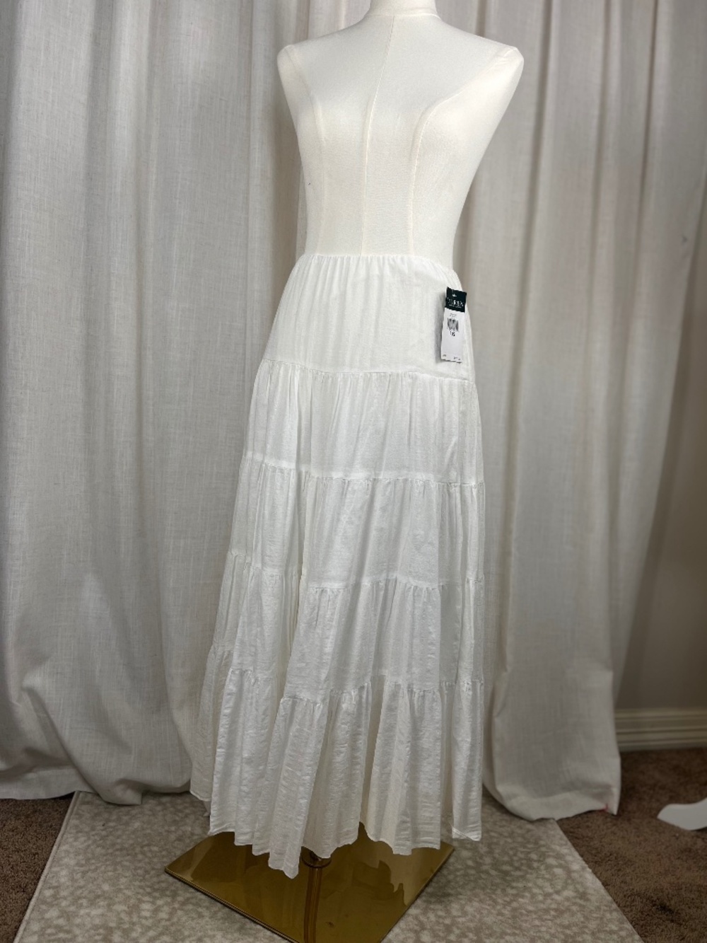 Ralph Lauren White Cotton Maxi Skirt - NWT - PXS